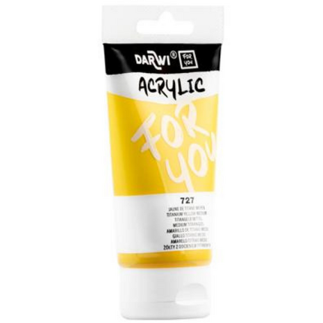 Darwi For You acrylverf 75 ml in tube medium titaangeel
