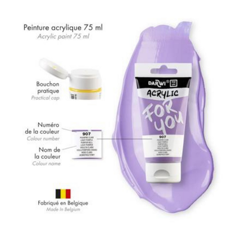 Darwi For You acrylverf 75 ml in tube licht paars