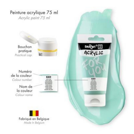 Darwi For You acrylverf 75 ml in tube watergroen