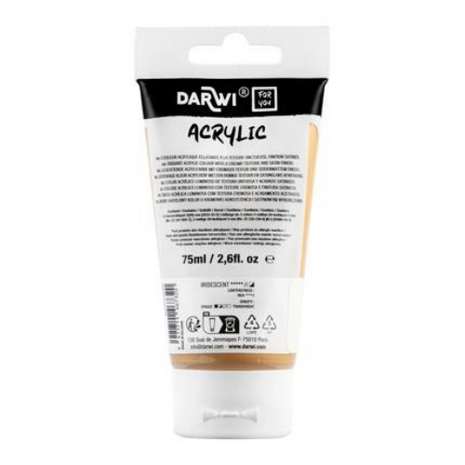 Darwi For You acrylverf 75 ml in tube metallic goud