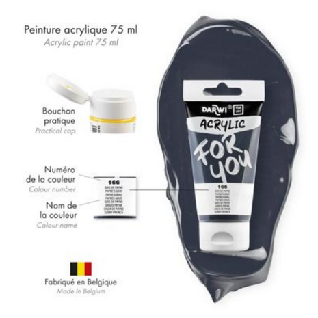 Darwi For You acrylverf 75 ml in tube paynes grijs