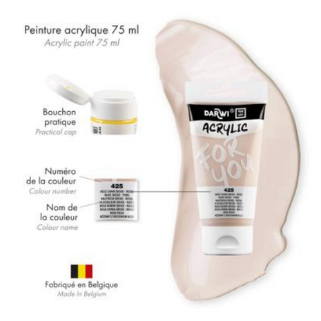 Darwi For You acrylverf 75 ml in tube beige-roze nude