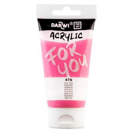 Darwi For You acrylverf 75 ml in tube neon roze
