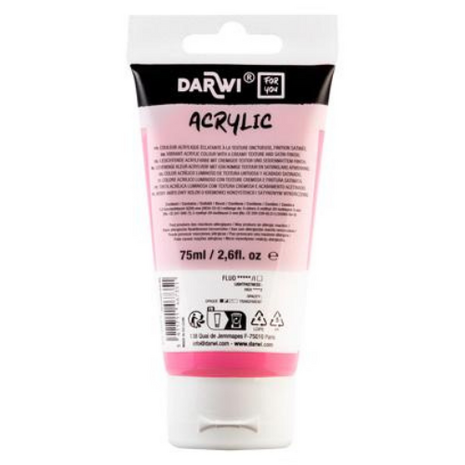 Darwi For You acrylverf 75 ml in tube neon roze