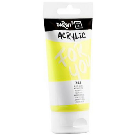 Darwi For You acrylverf 75 ml in tube neon geel