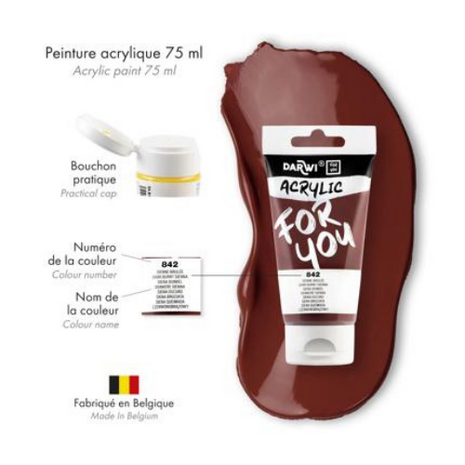 Darwi For You acrylverf 75 ml in tube donkere sienna
