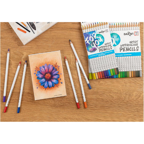 Darwi For You aquarel kleurpotloden set van 12 Kleuren