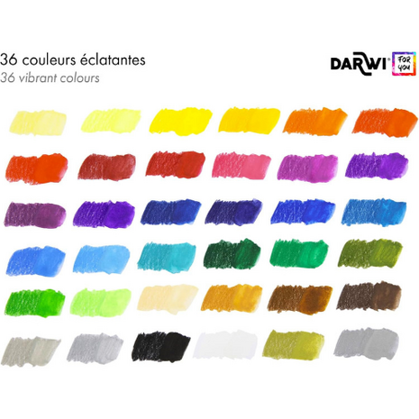 Darwi For You aquarel kleurpotloden set van 36 Kleuren