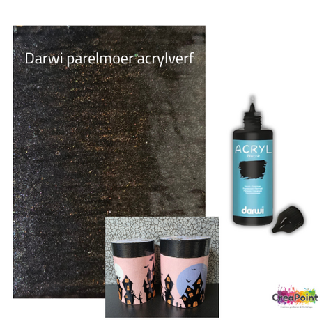Darwi parelmoer acrylverf zwart