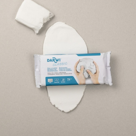 Darwi Classic witte luchtdrogende boetseerklei 1 kg foto 2