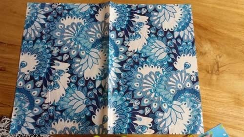 Decopatch papier Pauwenveren Delftsblauw