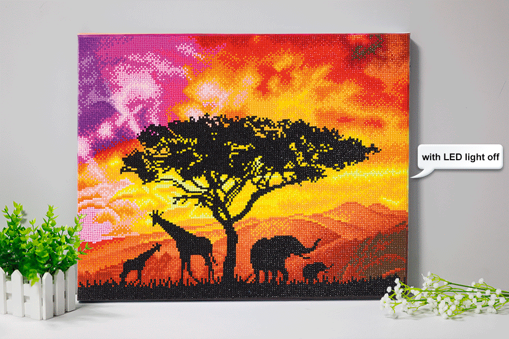 Crystal Art Specials Canvas diamond painting LED klok