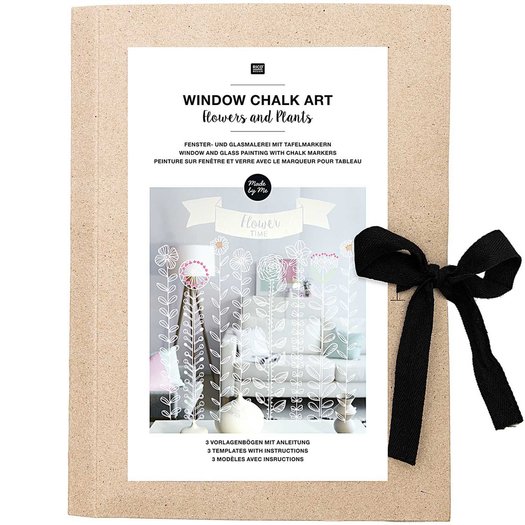 Window Chalk Art Templates 3delig flower and plants FSC Mix CreaPoint