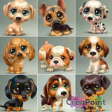 Full 5D Diamond Painting Puppy hond 9 Dalmatier 20 x 20 cm