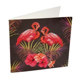 Crystal Card kit diamond painting Pink Flamingoes 18 x 18 cm