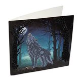 Crystal Card kit diamond painting Howling Wolf 18 x 18 cm (partial)