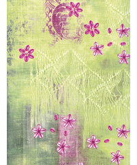 Decopatch papier groen met roze bloemen OP=OP