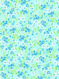 Decopatch papier blauw/wit romantische bloemenprint OP=OP