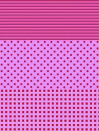 Decopatch papier donkerroze/roze strepen, stippen en blokjes OP=OP
