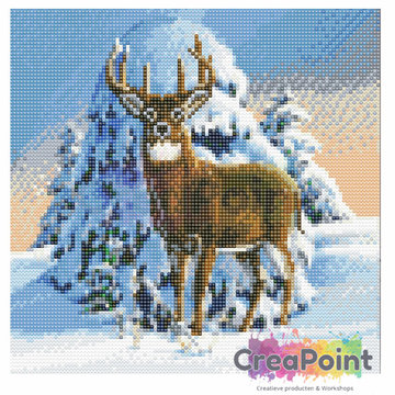 Crystal Art kit Winter Stag 30 x 30 cm