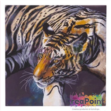 Crystal Art kit Tiger 70 x 70 cm partial diamond painting