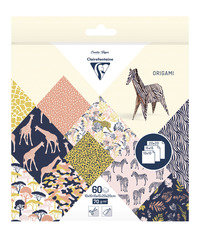 Origami papier Safari , set met 3 maten 60 vel 70g - met motief