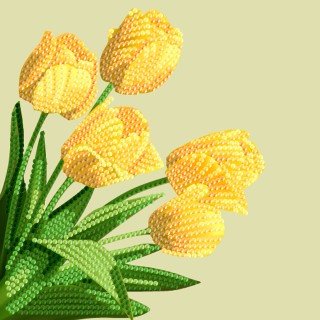 Crystal Card kit diamond painting Spring Tulips 18 x 18 cm