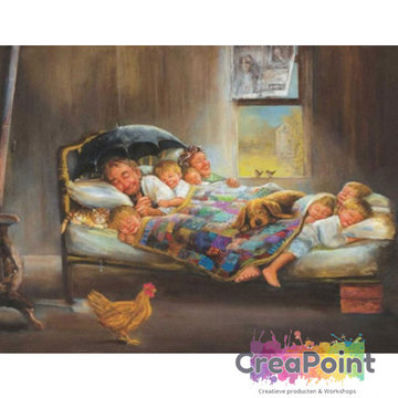 Full 5D Diamond Painting familie naar bed 1 50 x 40 cm