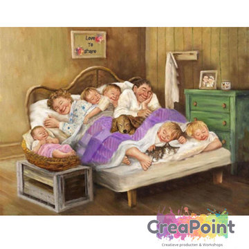 Full 5D Diamond Painting familie naar bed 2 50 x 40 cm