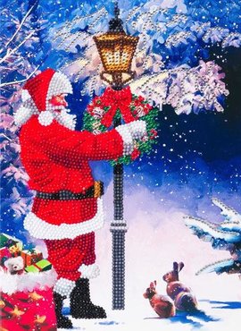 Giant Christmas Crystal Art Card Kit diamond painting Santa's Walk Kerstman 29 x 21 cm