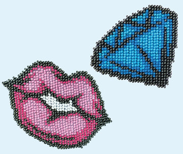 Miniart Crafts - Lips Diamond - borduren met kralen