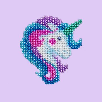 Miniart Crafts Unicorn 12 x 12 cm borduren met kralen