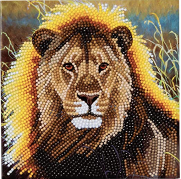 Crystal Card kit diamond painting Resting Lion 18 x 18 cm
