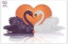 Crystal Art Sticker Kissing Swans 10 x 15 cm.