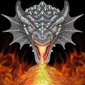 Crystal Card kit ® Anne Stokes Dragon Fire Head diamond painting  18 x 18 cm