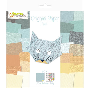 Origami papier Furs, 60 vel 70g 20 x 20 cm - met motief