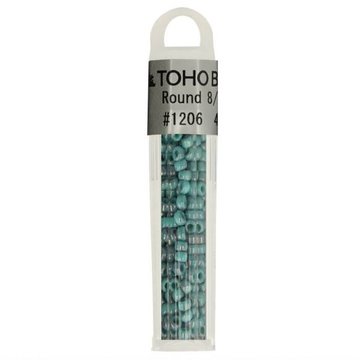 TOHO GLASKRALEN ROND 8-0 TH8-1206 BLAUW GROEN