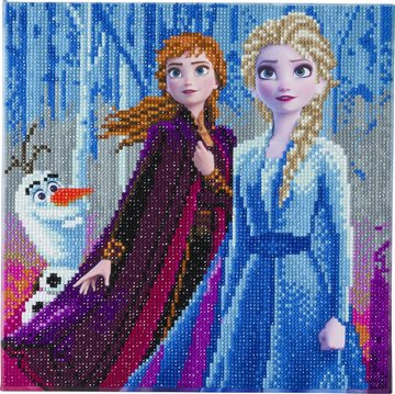Crystal Art kit Disney Elsa, Anna en Olaf (partial) 30 x 30 cm