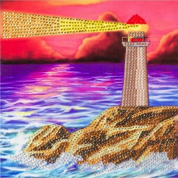 Crystal Card kit diamond painting Lighthouse 18x18cm