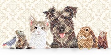 Crystal Card kit diamond painting Animal Family 11 x 22 cm