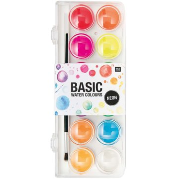 BASIC NEON WATER COLOUR PAINT 12 NEON KLEUREN