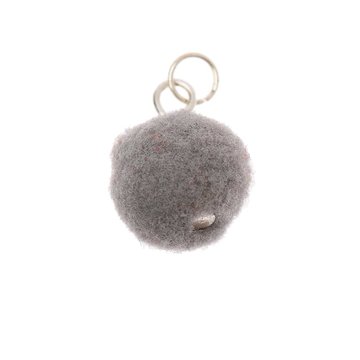 Pompon voor sieraden of decoratie 12mm Grey met zilverkleurig oog