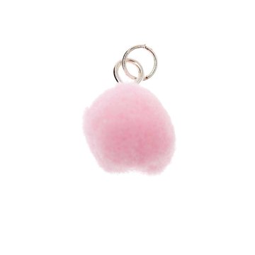 Pompon voor sieraden of decoratie 12mm Rose met zilverkleurig oog