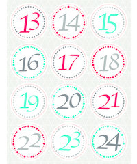 Adventskalender stickers CHRISTMAS 24st.