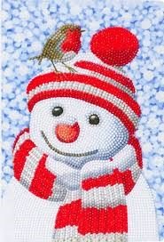 Crystal Art kit Notebook schrift harde kaft Friendly Snowman 26 x 18 cm