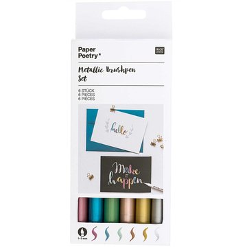 PAPER POETRY METALLIC BRUSHPEN SET VAN 6 ST.