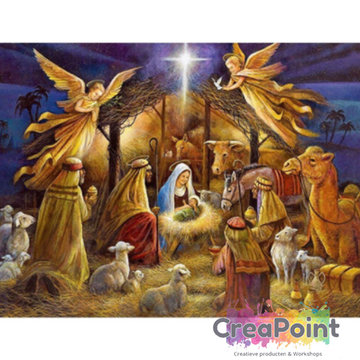 Full 5D Diamond Painting Kerststal 70x 50 cm