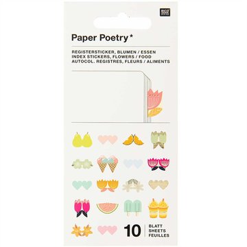 PAPER POETRY STICKERBOOK INDEX TABS FLOWERS 10 VELLEN