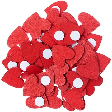 Ohhh! Lovely! houten sticker hart 48 stuks. rood