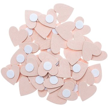 Ohhh! Lovely! houten sticker hart 48 stuks. poeder roze